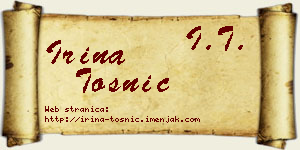Irina Tošnić vizit kartica